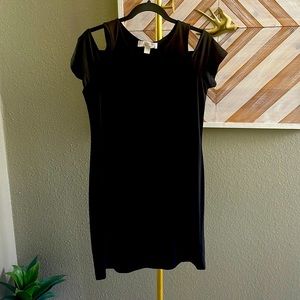 Michael Kors Cold shoulder short sleeved black dress size small
